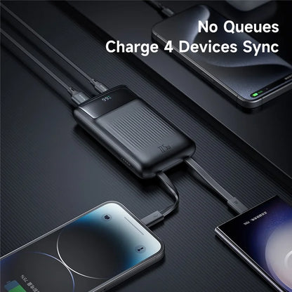 MCDODO MC-0241 Youth Series 22.5W 10000mAh Digital Display Power Bank Built-In Type-C + 8Pin Cable Phone Charger - Black