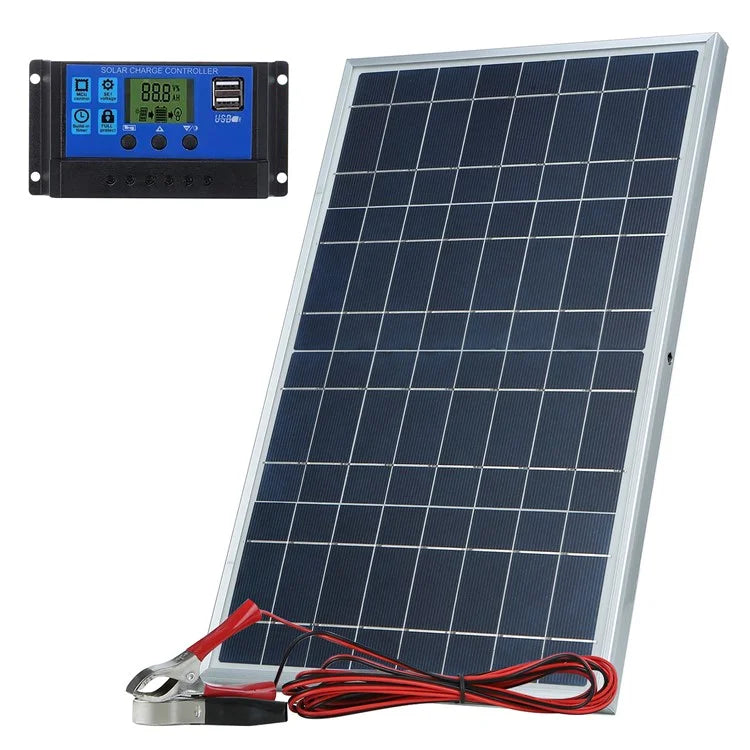 10W 12V Solar Panel Battery Charger with 20A Controller for Vehicle, Gate Opener, Electrical Fence