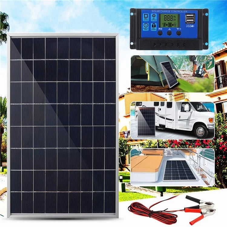 10W 12V Solar Panel Battery Charger with 20A Controller for Vehicle, Gate Opener, Electrical Fence