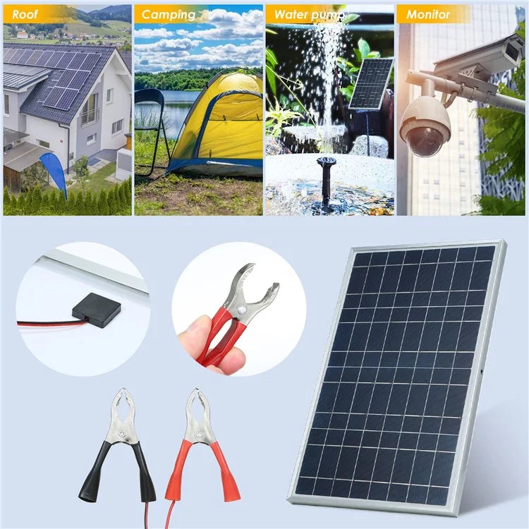 10W 12V Solar Panel Battery Charger with 20A Controller for Vehicle, Gate Opener, Electrical Fence