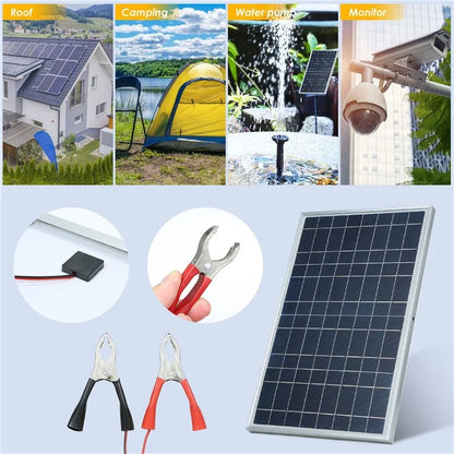 10W 12V Solar Panel Battery Charger with 20A Controller for Vehicle, Gate Opener, Electrical Fence