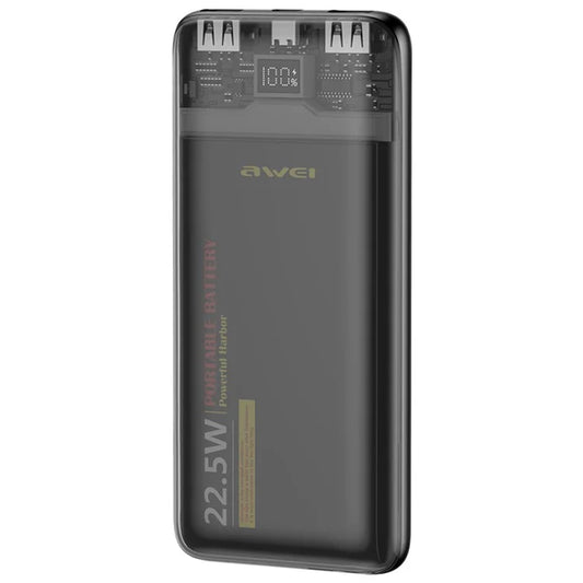 AWEI P24K Portable Power Bank Digital Display 22.5W Fast Charging External Battery Pack