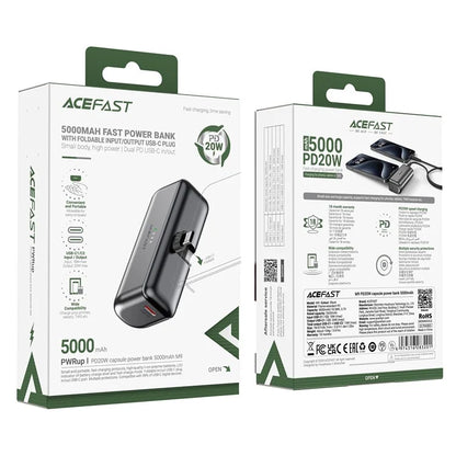 ACEFAST M9-5000 PD 20W Fast Charging 5000mAh Power Bank Battery with Foldable USB-C Plug