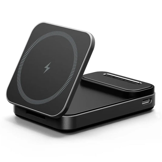 GM-01 Portable 15W Magnetic Phone Bracket Wireless Charger 5000mAh Power Bank