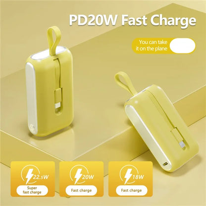 JJT-A97 10000mAh Digital Display Power Bank with Type-C + iP Cable Support 22.5W Fast Charging