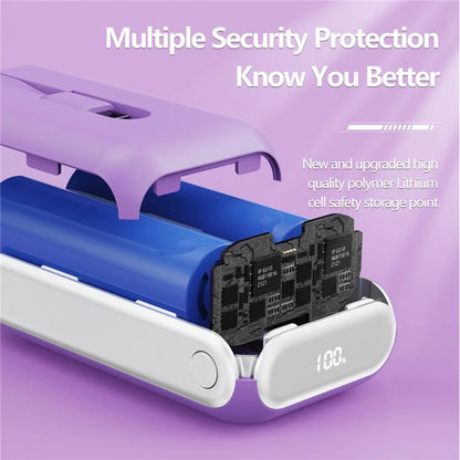 JJT-A97 10000mAh Digital Display Power Bank with Type-C + iP Cable Support 22.5W Fast Charging
