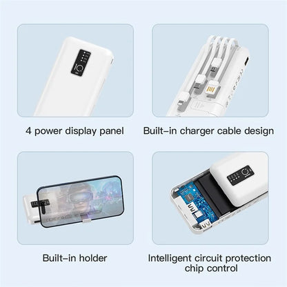 TOTU CPBL-06 Versatile Series II 10000mAh Phone Holder Power Bank Phone External Battery with Built-in Cables