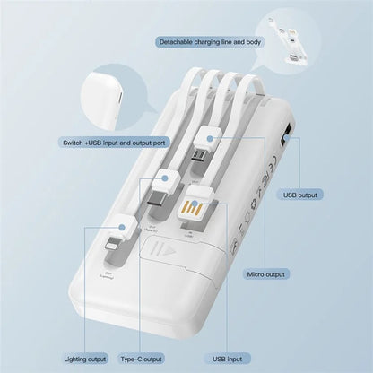 TOTU CPBL-06 Versatile Series II 10000mAh Phone Holder Power Bank Phone External Battery with Built-in Cables