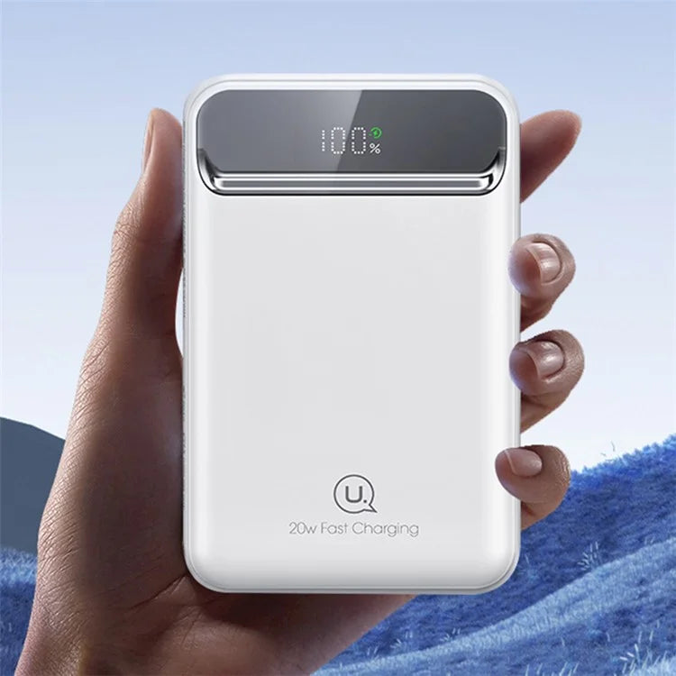 USAMS US-CD214 PB72 PD 20W + QC3.0 Dual Port Power Bank 10000mAh Portable Magnetic Wireless Charger Battery Pack