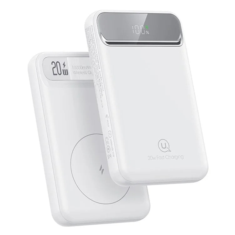 USAMS US-CD214 PB72 PD 20W + QC3.0 Dual Port Power Bank 10000mAh Portable Magnetic Wireless Charger Battery Pack