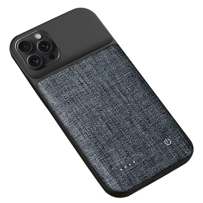 For iPhone 15 Pro Battery Charging Case 6800mAh Extended Power Bank Oxford Cloth Charger Phone Case