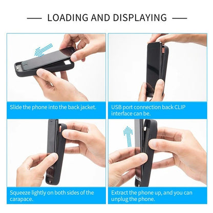 For iPhone 15 Pro Battery Charging Case 6800mAh Extended Power Bank Oxford Cloth Charger Phone Case