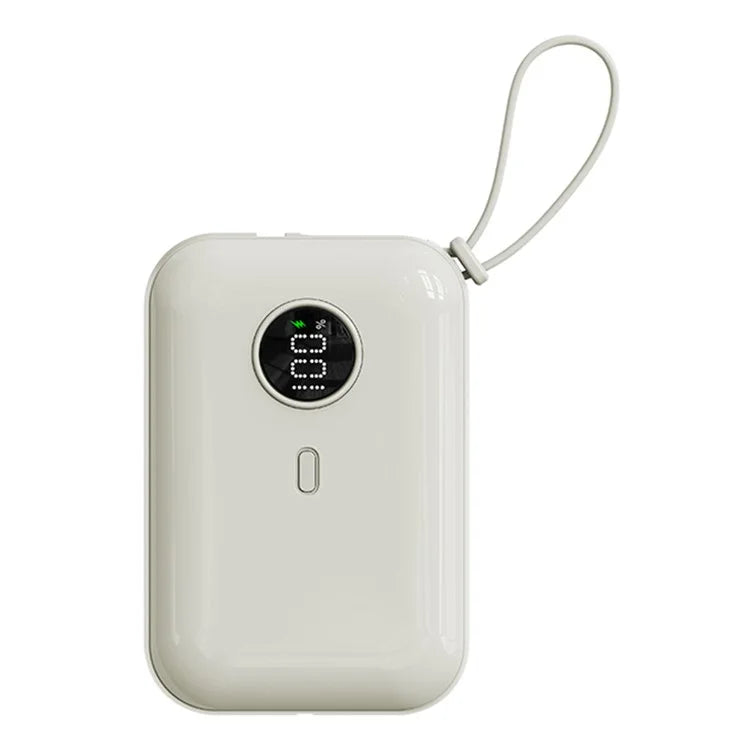 ZUZG 10000mAh Digital Display Power Bank with Type-C + iP Cable Support Fast Charging