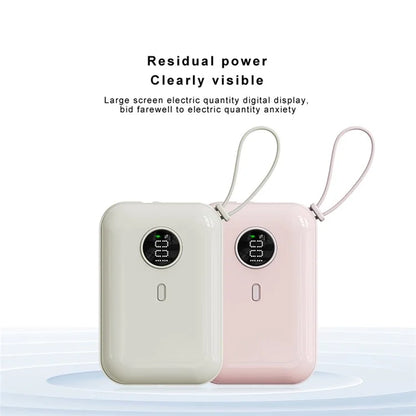 ZUZG 10000mAh Digital Display Power Bank with Type-C + iP Cable Support Fast Charging