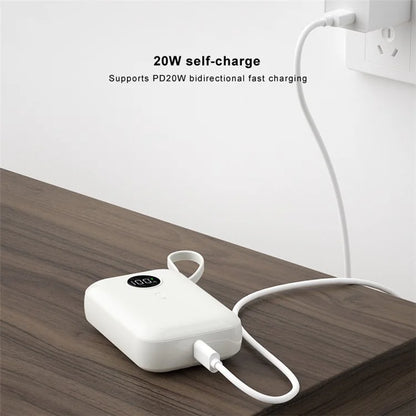 ZUZG 10000mAh Digital Display Power Bank with Type-C + iP Cable Support Fast Charging