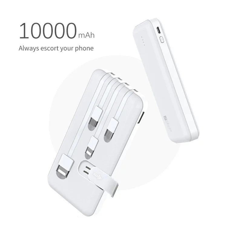 ZUZG MP-J03 Jane Series 10000mAh 4 Cabled Power Bank Portable Phone Charger Battery Pack with Phone Holder
