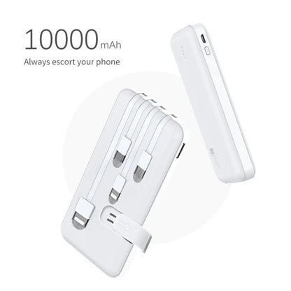 ZUZG MP-J03 Jane Series 10000mAh 4 Cabled Power Bank Portable Phone Charger Battery Pack with Phone Holder