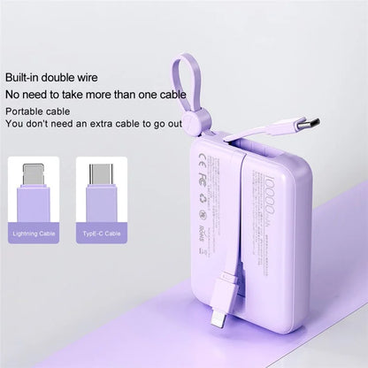 ZUZG ZP-J45X 22.5W+PD 20W Cabled Super Fast Charging Power Bank 10000mAh Portable Phone Charger
