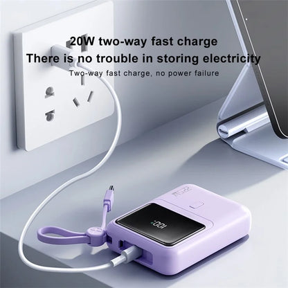 ZUZG ZP-J45X 22.5W+PD 20W Cabled Super Fast Charging Power Bank 10000mAh Portable Phone Charger