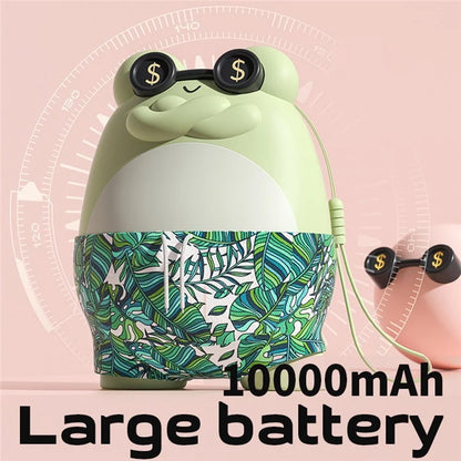 Cute Frog Shape Heating Power Bank 5600mAh Portable Phone Charger Hand Warmer Battery Pack