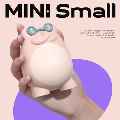 Cute Frog Shape Heating Power Bank 5600mAh Portable Phone Charger Hand Warmer Battery Pack