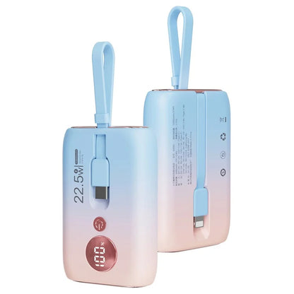 ROISKIN K0092 10000mAh Cabled Power Bank Digital Display Portable Phone Battery Pack