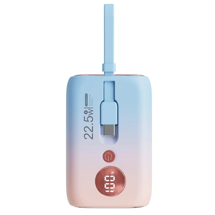 ROISKIN K0092 10000mAh Cabled Power Bank Digital Display Portable Phone Battery Pack