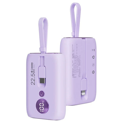 ROISKIN K0092 10000mAh Cabled Power Bank Digital Display Portable Phone Battery Pack