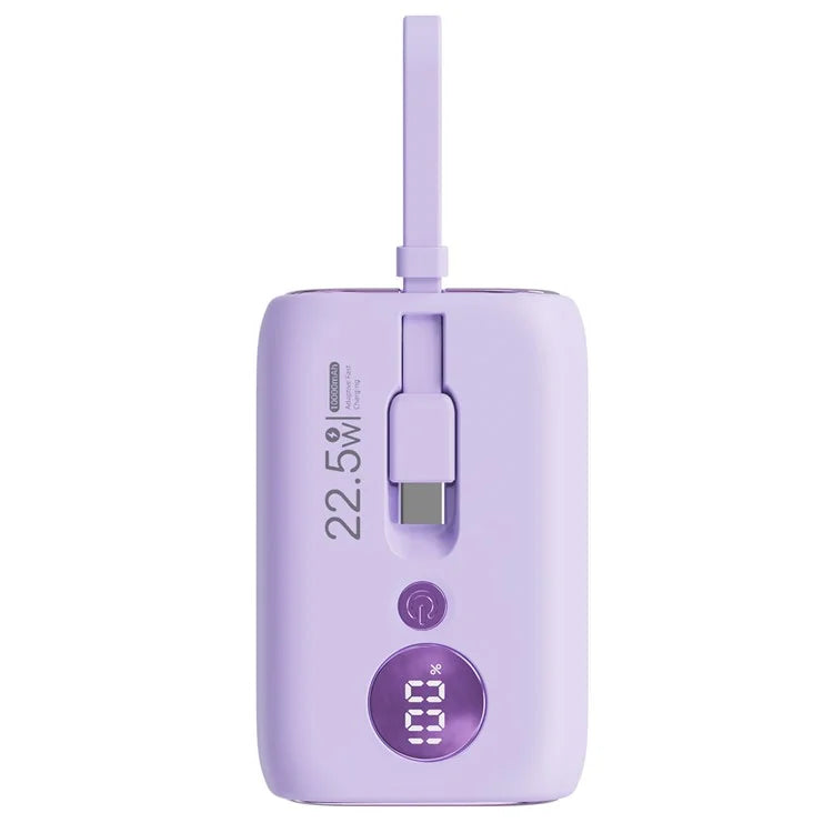 ROISKIN K0092 10000mAh Cabled Power Bank Digital Display Portable Phone Battery Pack