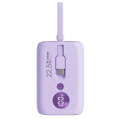 ROISKIN K0092 10000mAh Cabled Power Bank Digital Display Portable Phone Battery Pack