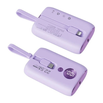 ROISKIN K0092 10000mAh Cabled Power Bank Digital Display Portable Phone Battery Pack