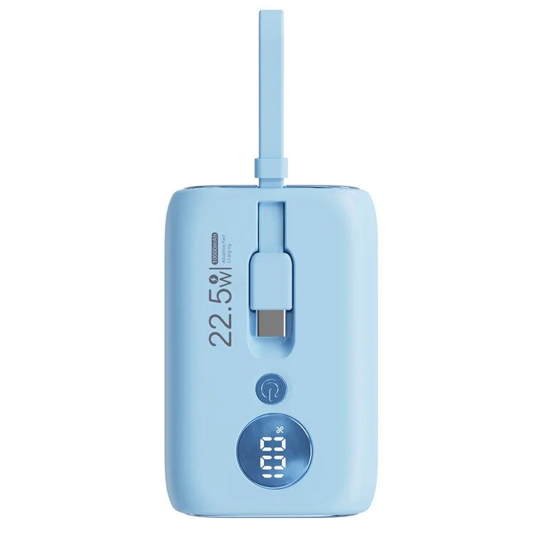 ROISKIN K0092 10000mAh Cabled Power Bank Digital Display Portable Phone Battery Pack