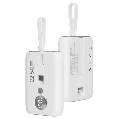 ROISKIN K0092 10000mAh Cabled Power Bank Digital Display Portable Phone Battery Pack