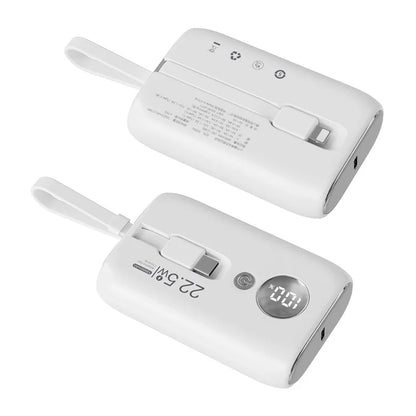 ROISKIN K0092 10000mAh Cabled Power Bank Digital Display Portable Phone Battery Pack