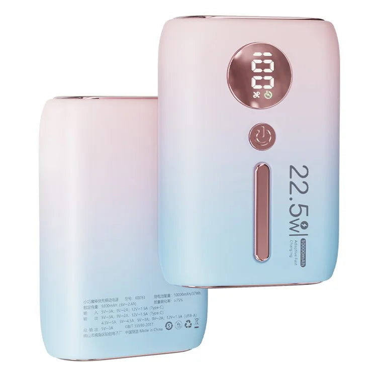ROISKIN K0093 10000mAh Portable Power Bank Digital Display Cell Phone External Battery Pack