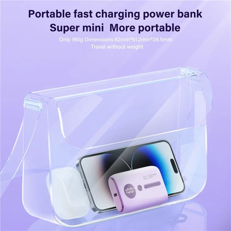 ROISKIN K0093 10000mAh Portable Power Bank Digital Display Cell Phone External Battery Pack