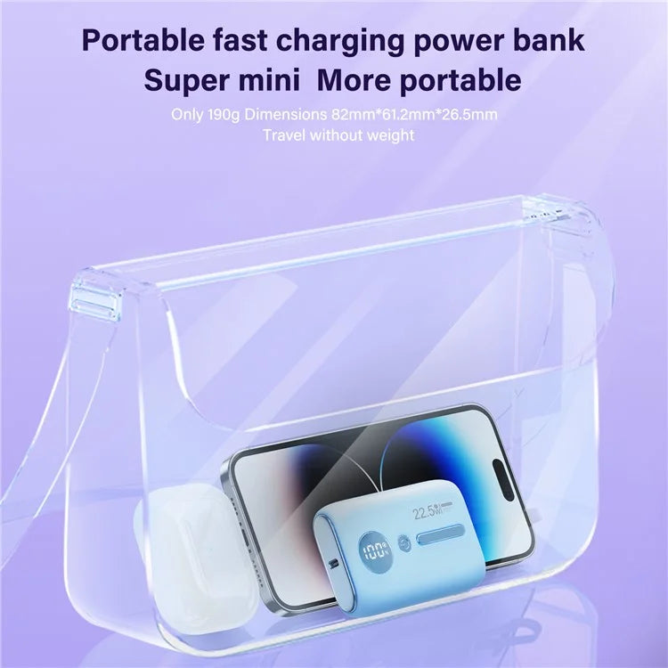 ROISKIN K0093 10000mAh Portable Power Bank Digital Display Cell Phone External Battery Pack