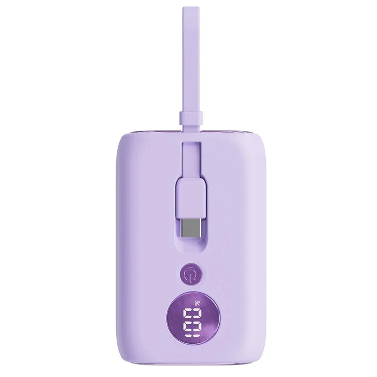 ROISKIN K0094 10000mAh Cabled Power Bank Digital Display Phone Charger Portable Battery Pack