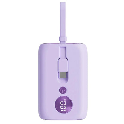 ROISKIN K0094 10000mAh Cabled Power Bank Digital Display Phone Charger Portable Battery Pack