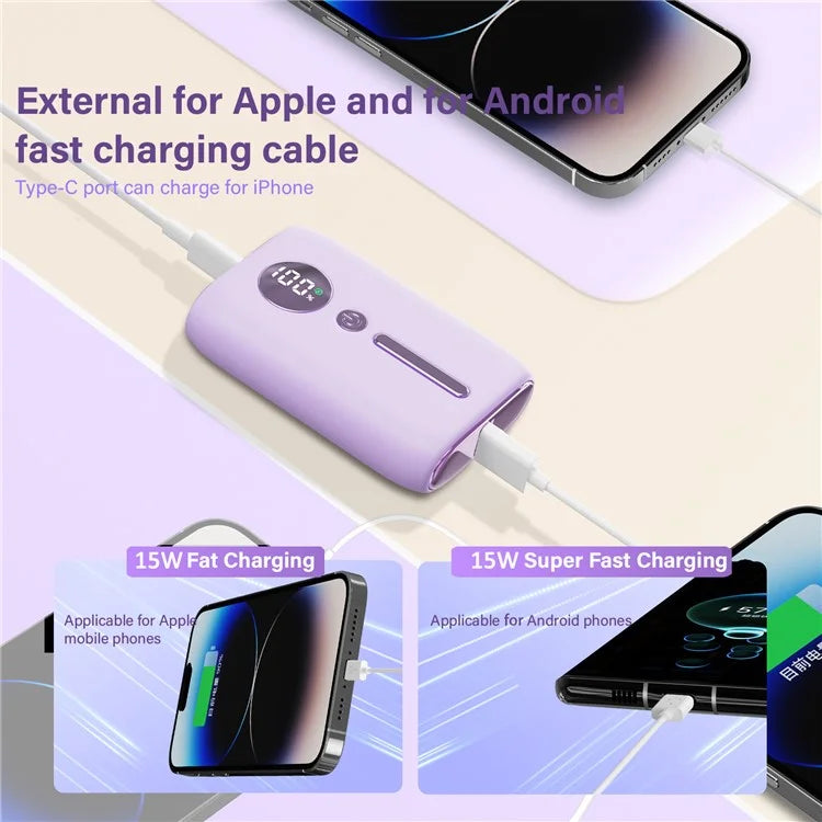 ROISKIN K0095 10000mAh Digital Display Power Bank Portable Cell Phone Charger External Battery Pack