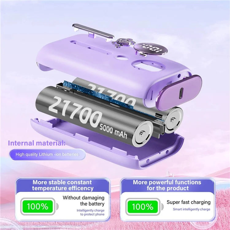 ROISKIN K0095 10000mAh Digital Display Power Bank Portable Cell Phone Charger External Battery Pack