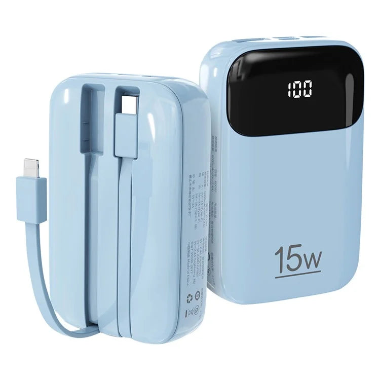ROISKIN K0090 20000mAh Power Bank Phone Charger External Battery with iP /  Type-C Cable