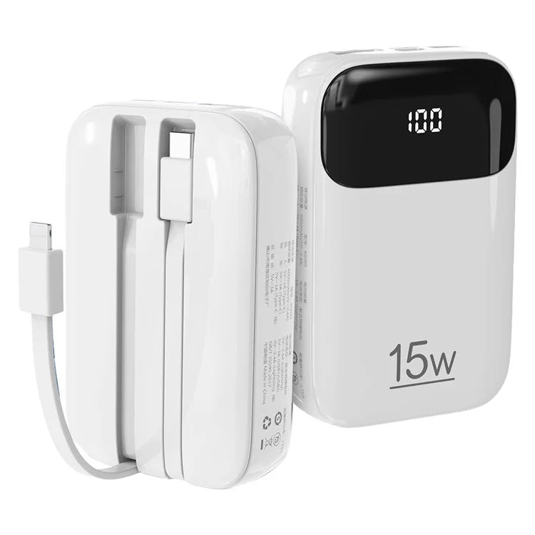ROISKIN K0090 20000mAh Power Bank Phone Charger External Battery with iP /  Type-C Cable
