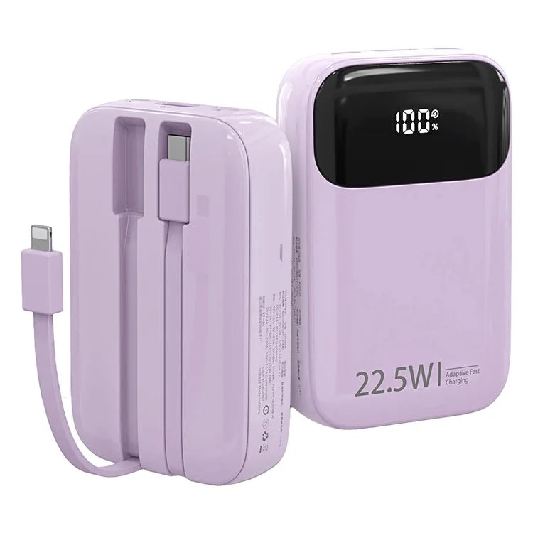 ROISKIN K0088 20000mAh Power Bank Digital Display Phone External Battery with iP /  Type-C Cable