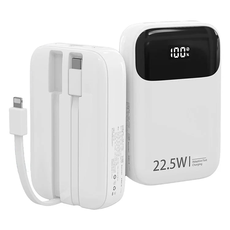 ROISKIN K0088 20000mAh Power Bank Digital Display Phone External Battery with iP /  Type-C Cable