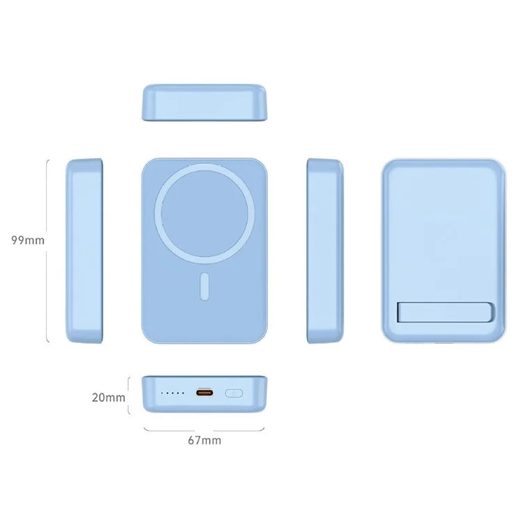 T156P PD 20W 10000mAh Power Bank 15W Magnetic Wireless Charging Charger with Kickstand