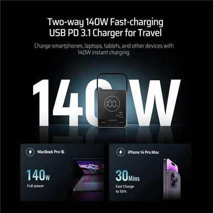 CUKTECH P01 40000mAh Power Bank with 2 USB+2 Type-C, 300W MAX P+Series Portable Phone Charger External Battery (No. 30)