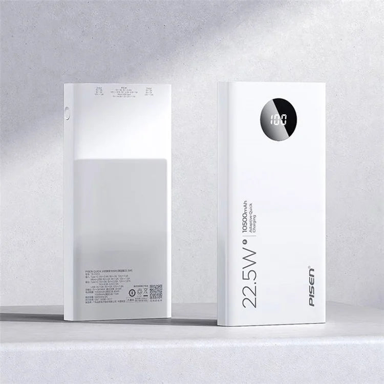PISEN TS-D314 Digital Display 22.5W Power Bank 10500mAh PD 20W Portable Charger for Cell Phones