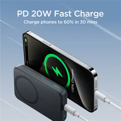 JOYROOM JR-W020 20W Magnetic Wireless Phone Charger Power Bank 10000mAh PD Fast Charging