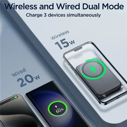 JOYROOM JR-W020 20W Magnetic Wireless Phone Charger Power Bank 10000mAh PD Fast Charging